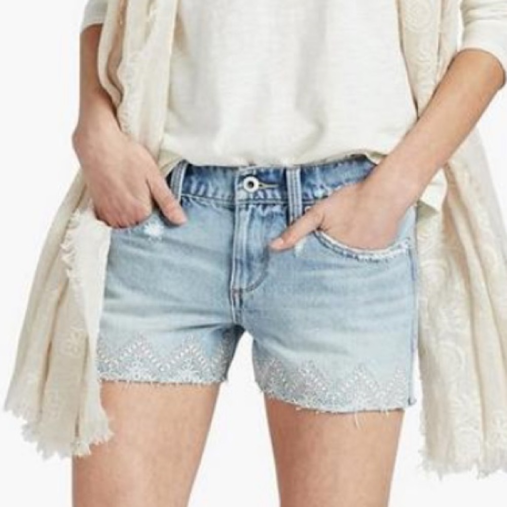 Lucky Brand Jean Shorts The Cut Off Embroidered